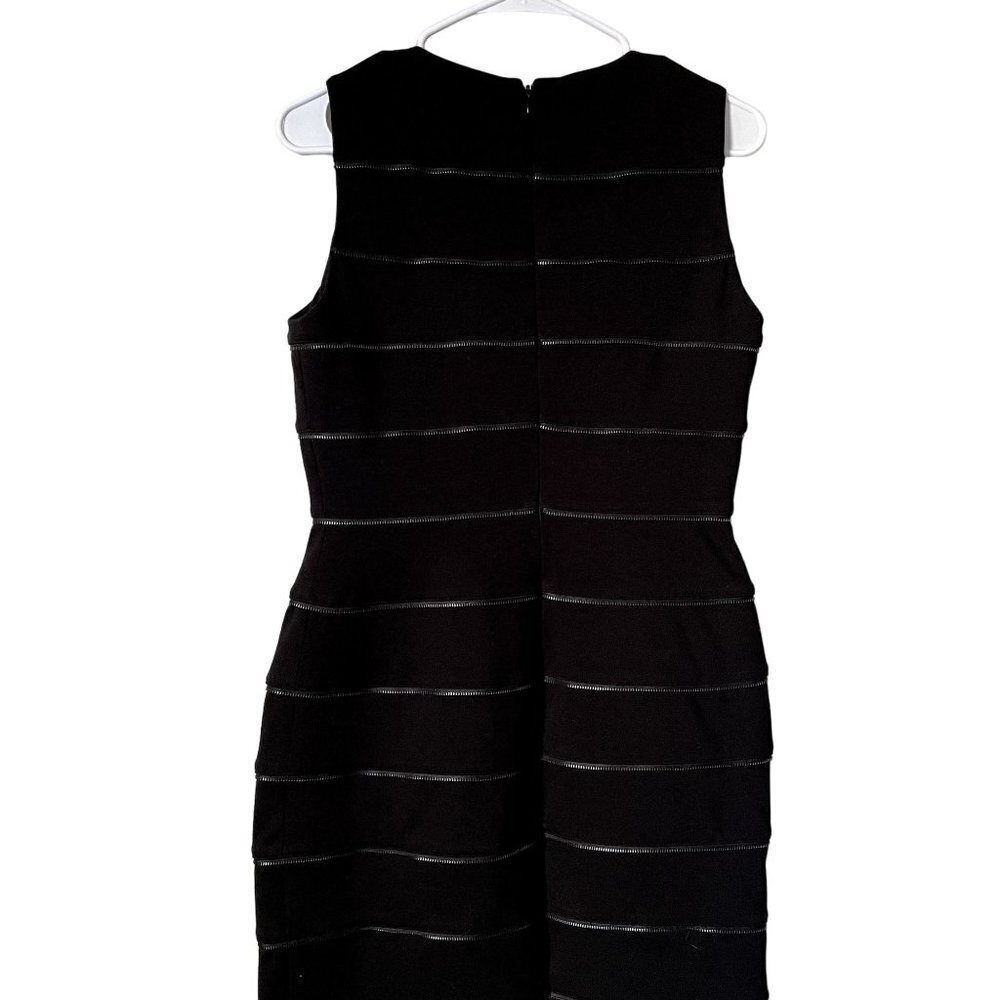 Calvin Klein black unique zipper dress little black dress cocktail sleeveless - Picture 6 of 6